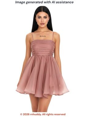 Mable M vintage pink shade organza tulle mini dress